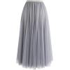 imageCHICWISH Womens LilacCreamGreyPinkBlack Layered Mesh Ballet Prom Party Tulle Tutu ALine Maxi SkirtGrey