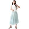 imageCHICWISH Womens LilacCreamGreyPinkBlack Layered Mesh Ballet Prom Party Tulle Tutu ALine Maxi SkirtMint