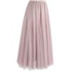 imageCHICWISH Womens LilacCreamGreyPinkBlack Layered Mesh Ballet Prom Party Tulle Tutu ALine Maxi SkirtPink