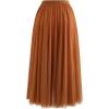 imageCHICWISH Womens LilacCreamGreyPinkBlack Layered Mesh Ballet Prom Party Tulle Tutu ALine Maxi SkirtPumpkin