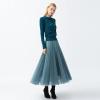 imageCHICWISH Womens LilacCreamGreyPinkBlack Layered Mesh Ballet Prom Party Tulle Tutu ALine Maxi SkirtTurquoise