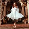 imageCHICWISH Womens Swing in The Breeze Black and White Organza Midi Prom Party SkirtWhite