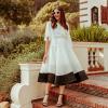 imageCHICWISH Womens Swing in The Breeze Black and White Organza Midi Prom Party SkirtWhite
