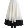 imageCHICWISH Womens Swing in The Breeze Black and White Organza Midi Prom Party SkirtWhite