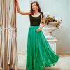 imageCHICWISH Womens Timeless Favorite Chiffon Maxi Prom Party SkirtGreen