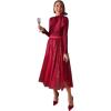 imageCHICWISH Sequins Tulle Skirts Elastic Waist Mesh Midi Holiday Flowy Layered Red SkirtRed