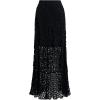 imageCHICWISH Women Bohemian Cutwork Crochet Maxi Skirt Hollow Out High Elastic Waist Summer Vacation Beach Long SkirtsBlack