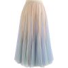 imageCHICWISH Womens LilacCreamGreyPinkBlack Layered Mesh Ballet Prom Party Tulle Tutu ALine Maxi SkirtApricot Color Block