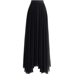imageCHICWISH Womens Timeless Favorite Chiffon Maxi Prom Party SkirtBlack