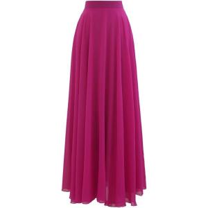 imageCHICWISH Womens Timeless Favorite Chiffon Maxi Prom Party SkirtMagenta