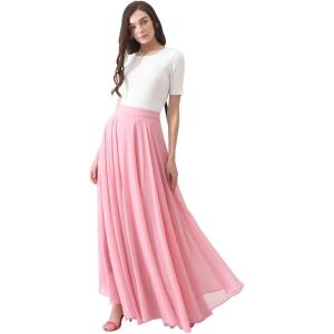 imageCHICWISH Womens Timeless Favorite Chiffon Maxi Prom Party SkirtPink