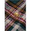 imageCHICWISH Women Wool Plaid Mini Skirt High Waisted Pencil Skirts Short Tight Bodycon Skirt with Golden ButtonsGreen
