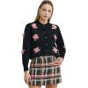 imageCHICWISH Women Wool Plaid Mini Skirt High Waisted Pencil Skirts Short Tight Bodycon Skirt with Golden ButtonsGreen