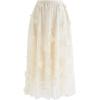 imageCHICWISH Womens 3D Mesh Flower Embroidered Tulle Midi SkirtLight Yellow3d Mesh Flower