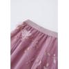 imageCHICWISH Womens 3D Mesh Flower Embroidered Tulle Midi SkirtLilac3d Mesh Flower