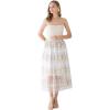 imageCHICWISH Womens 3D Vine Embroidered Mesh Tulle SkirtWhite3d Vine