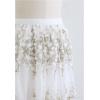 imageCHICWISH Womens 3D Vine Embroidered Mesh Tulle SkirtWhite3d Vine