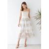 imageCHICWISH Womens 3D Vine Embroidered Mesh Tulle SkirtWhite3d Vine