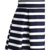 imageCHICWISH Womens Adorable Navy and White Stripe Pleated ALine Midi Prom Party SkirtBlack