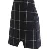 imageCHICWISH Womens Brown CheckBlackWhite Grid WoolBlend Mini Bud SkirtMini Skirtblack Grid