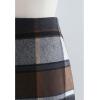 imageCHICWISH Womens Brown CheckBlackWhite Grid WoolBlend Mini Bud SkirtMini Skirtbrown