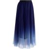 imageCHICWISH Womens Navy Glitter Embellished Pleated Mesh Tulle SkirtNavy