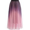 imageCHICWISH Womens Shimmer Gradient Pleated Mesh Maxi SkirtGradientpink
