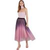 imageCHICWISH Womens Shimmer Gradient Pleated Mesh Maxi SkirtGradientpink