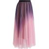 imageCHICWISH Womens Shimmer Gradient Pleated Mesh Maxi SkirtGradientpink