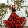 imageCHICWISH Womens Timeless Favorite Chiffon Maxi Prom Party SkirtRed Rose