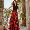 imageCHICWISH Womens Timeless Favorite Chiffon Maxi Prom Party SkirtRed Rose