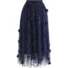Navy-3d Mesh Flower