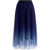imageCHICWISH Womens Navy Glitter Embellished Pleated Mesh Tulle SkirtNavy