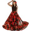 imageCHICWISH Womens Timeless Favorite Chiffon Maxi Prom Party SkirtRed Rose