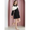 imageCHICWISH Women ColdShouder Midi Dress Big Bow Long Sleeve Elegant Dress Balck Flare Mini Dress with Side Pockets Black