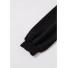 imageCHICWISH Women ColdShouder Midi Dress Big Bow Long Sleeve Elegant Dress Balck Flare Mini Dress with Side Pockets Black
