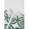 imageCHICWISH Women Cotton Midi Dress Crochet Collar Short Sleeve Embroidered Eyelet Button Down Casual Long DressGreen