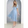 imageCHICWISH Women Cutwork Embroidered Eyelet Midi Dress V Neck Short Sleeve Casual Summer Cotton Vacation Long DressBlue