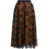 imageCHICWISH Women Halloween Tulle Skirt Cobweb Pattern Fairy A Line High Elastic Waist Mesh Layered Midi SkirtPumpkin