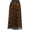 imageCHICWISH Women Halloween Tulle Skirt Cobweb Pattern Fairy A Line High Elastic Waist Mesh Layered Midi SkirtPumpkin