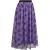 imageCHICWISH Women Halloween Tulle Skirt Cobweb Pattern Fairy A Line High Elastic Waist Mesh Layered Midi SkirtPurple