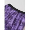imageCHICWISH Women Halloween Tulle Skirt Cobweb Pattern Fairy A Line High Elastic Waist Mesh Layered Midi SkirtPurple