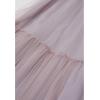 imageCHICWISH Women Mesh Tulle Midi Skirt Piping Hem Elastic High Waist Flowy ALine DoubleLayered Pink Skirts