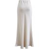 imageCHICWISH Women Satin Midi Skirt High Waist A Line Flared Solid Skirts Summer Elegant Party Flowy Long SkirtsIvory
