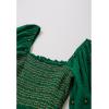 imageCHICWISH Women Square Neck Midi Dress Long Sleeve Floret Embroidery Cotton High Waist Long Dress with PocketsGreen