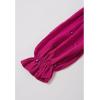 imageCHICWISH Women Square Neck Midi Dress Long Sleeve Floret Embroidery Cotton High Waist Long Dress with PocketsHot Pink