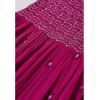 imageCHICWISH Women Square Neck Midi Dress Long Sleeve Floret Embroidery Cotton High Waist Long Dress with PocketsHot Pink