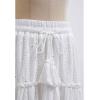 imageCHICWISH Women Summer Boho Maxi Skirt Eyelet Embroidery Elastic Waist Tassel String Casual Cotton Beach Vacation Long SkirtsWhite