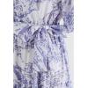 imageCHICWISH Women Summer V Neck FauxWrap Dress Branch Printed Casual Long Dress Flutter Short Sleeve Maxi Dresses with BeltLilac