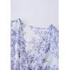 imageCHICWISH Women Summer V Neck FauxWrap Dress Branch Printed Casual Long Dress Flutter Short Sleeve Maxi Dresses with BeltLilac